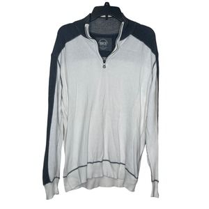 BKE Athletic Fit Men Sweatshirts  Colorblock Pullover1/4 Zip Mock-Neck Cotton XL